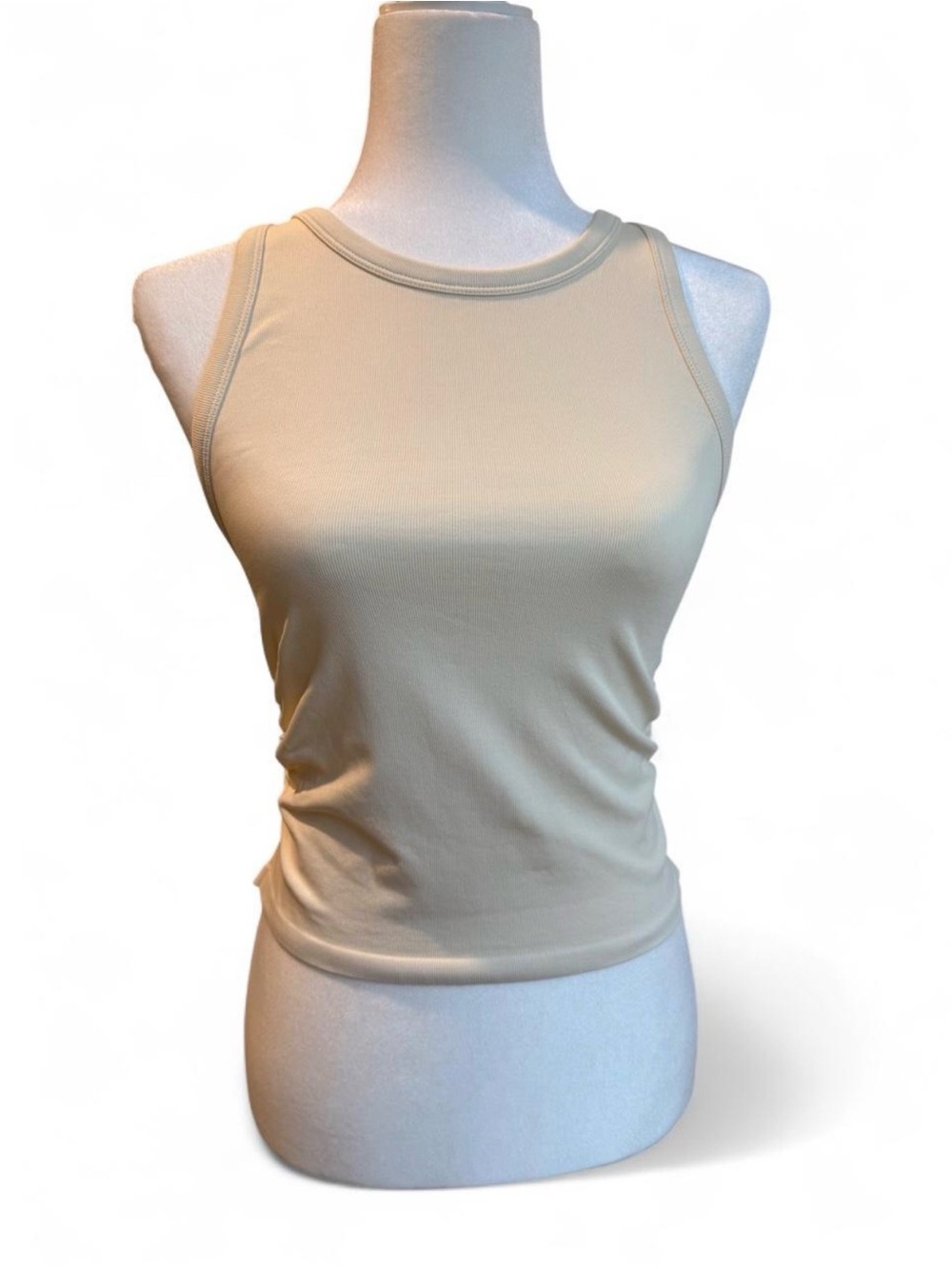 Classic Cream Ribbed Tank Top - Sleek Everyday Layering